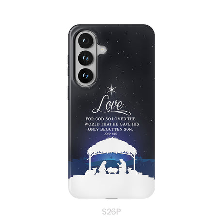 John 3:16 For God so loved the world Christmas phone case