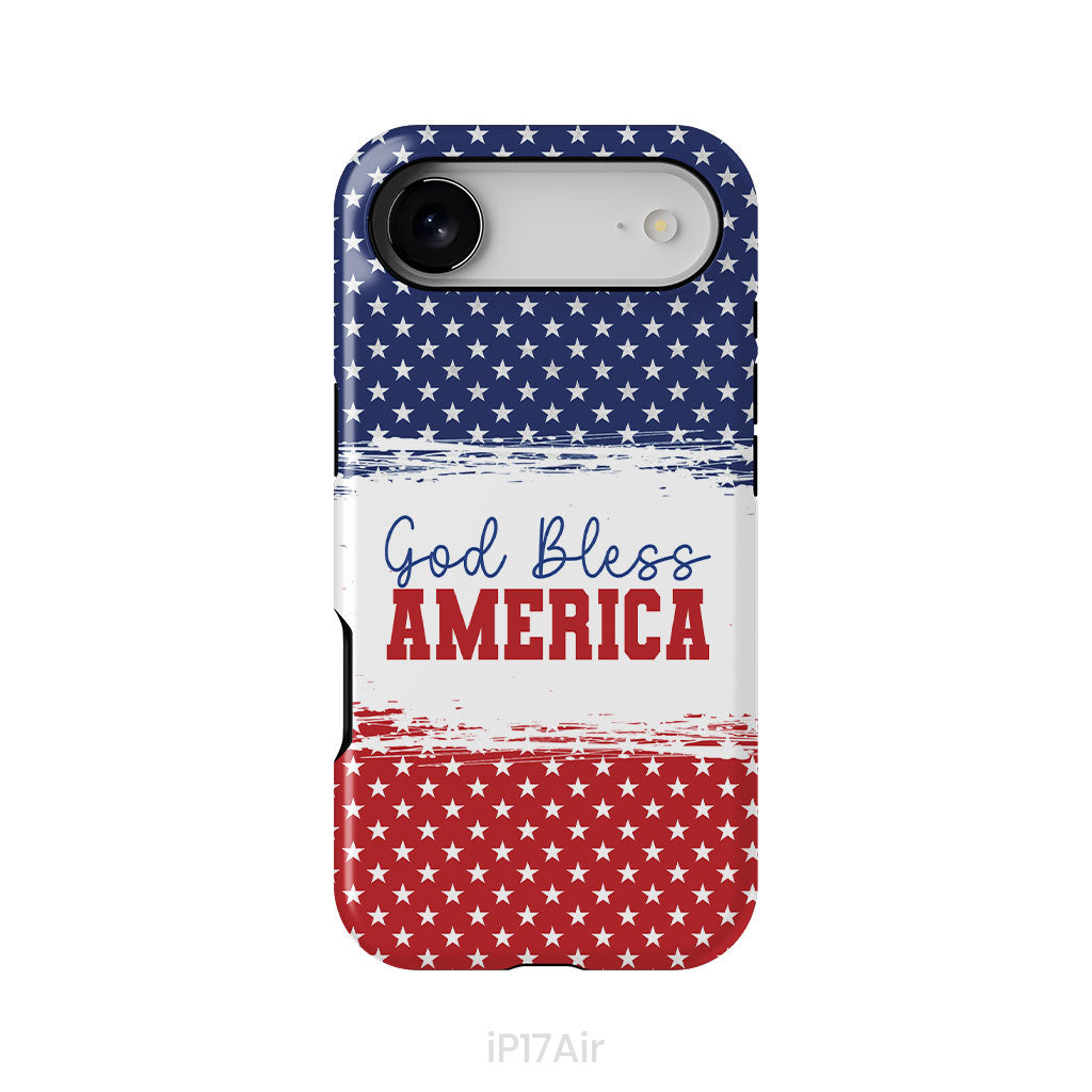 Patriotic Christian phone case: God bless America