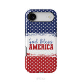 Patriotic Christian phone case: God bless America