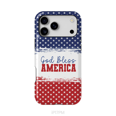 Patriotic Christian phone case: God bless America