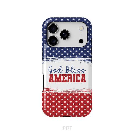 Patriotic Christian phone case: God bless America