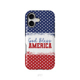 Patriotic Christian phone case: God bless America