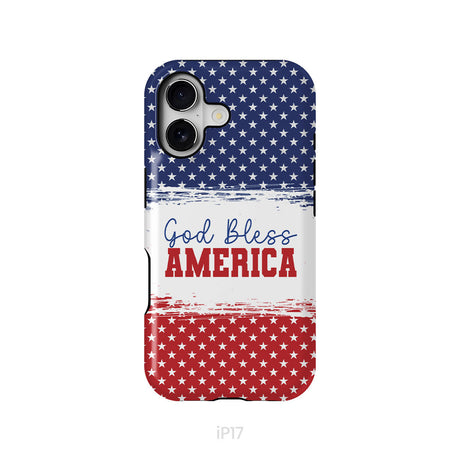 Patriotic Christian phone case: God bless America