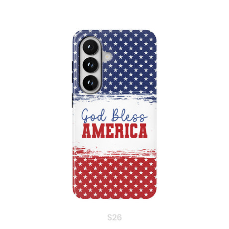 Patriotic Christian phone case: God bless America