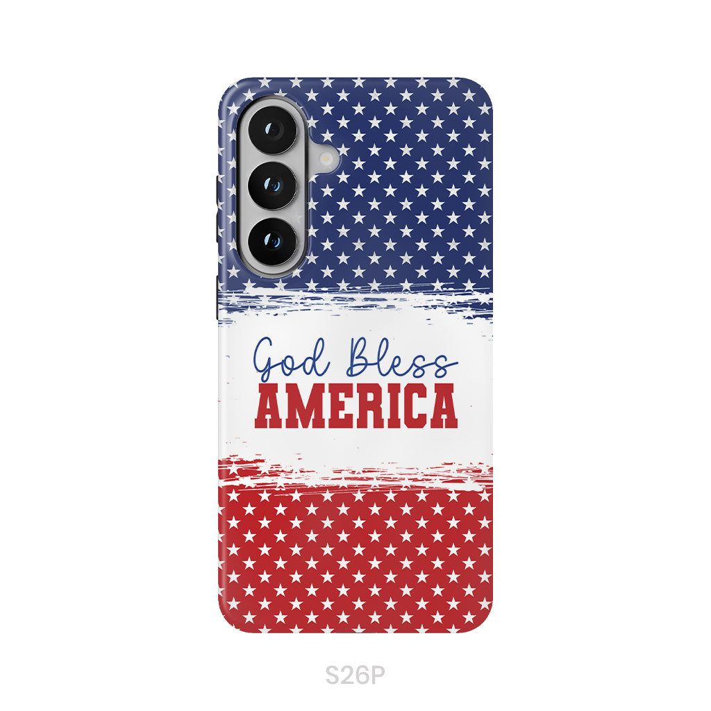 Patriotic Christian phone case: God bless America
