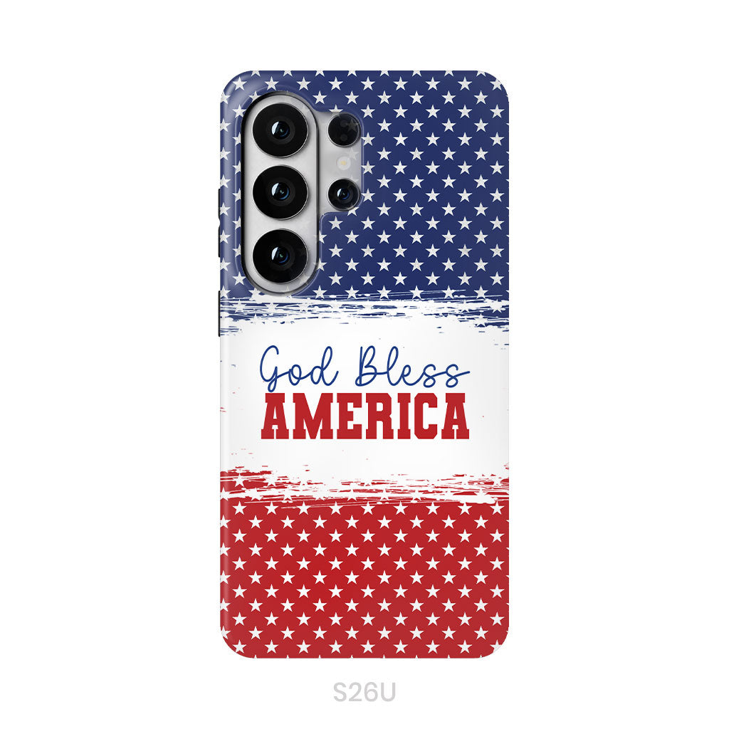 Patriotic Christian phone case: God bless America
