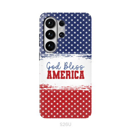 Patriotic Christian phone case: God bless America