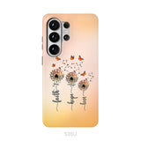 Faith Hope Love, Dandelion Butterfly, Phone Case