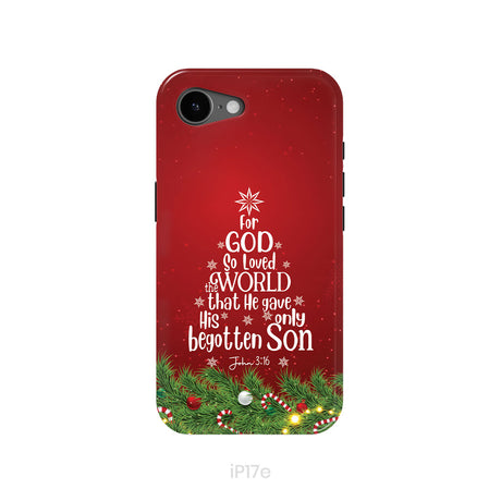 John 3:16 For God So Loved The World – Christmas Tree Christian Phone Case