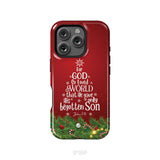 John 3:16 For God So Loved The World – Christmas Tree Christian Phone Case