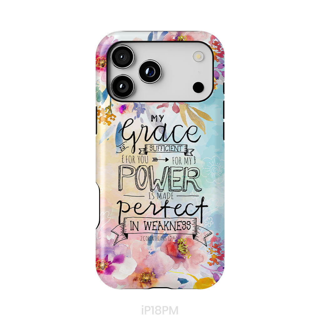 Bible verse phone cases: 2 Corinthians 12:9 My grace is sufficient for you phone case