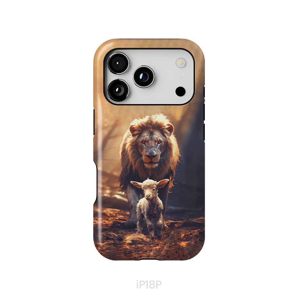 Lion And Lamb In The Forest Phone Case