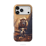 Lion And Lamb In The Forest Phone Case