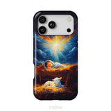 Baby Jesus With A Lamb, Baby Jesus In The Manger, Phone Case