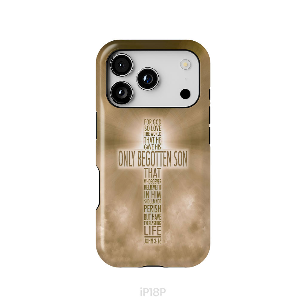 For God so loved the world John 3:16 KJV Bible verse phone case
