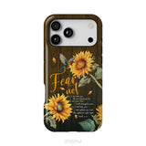 Fear Not for I Am With You Isaiah 41:10, Hummingbird, Sunflower, Phone Case
