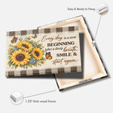 Every Day is a New Beginning, Butterfly and Sunflower, Wall Art Canvas