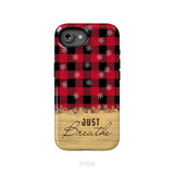 Just Breathe Red Black Buffalo phone case