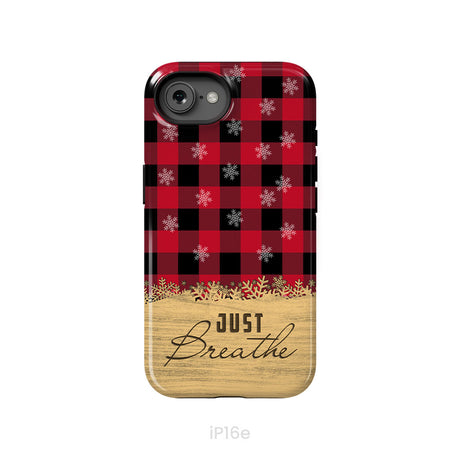 Just Breathe Red Black Buffalo phone case