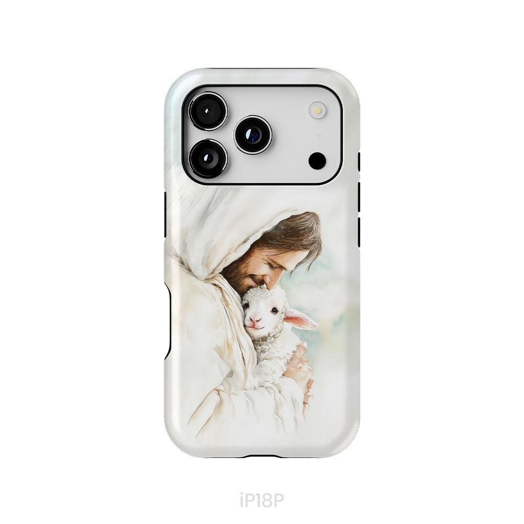 Jesus Holding the Lost Lamb – Good Shepherd Christian Phone Case