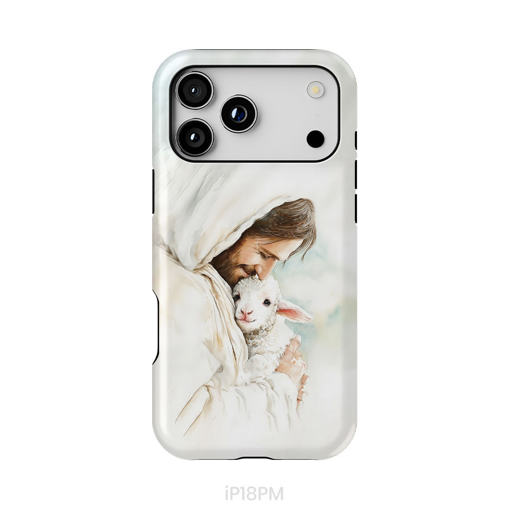 Jesus Holding the Lost Lamb – Good Shepherd Christian Phone Case