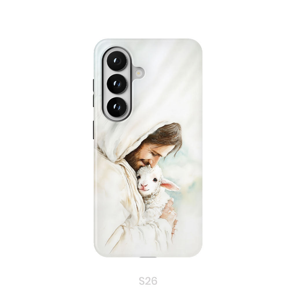 Jesus Holding the Lost Lamb – Good Shepherd Christian Phone Case