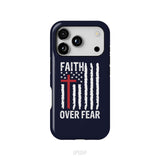 Patriotic Christian phone cases: Faith over fear American flag phone case