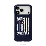 Patriotic Christian phone cases: Faith over fear American flag phone case