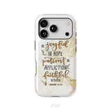 Be joyful in hope patient in affliction romans 12:12 phone case, Christian phone cases