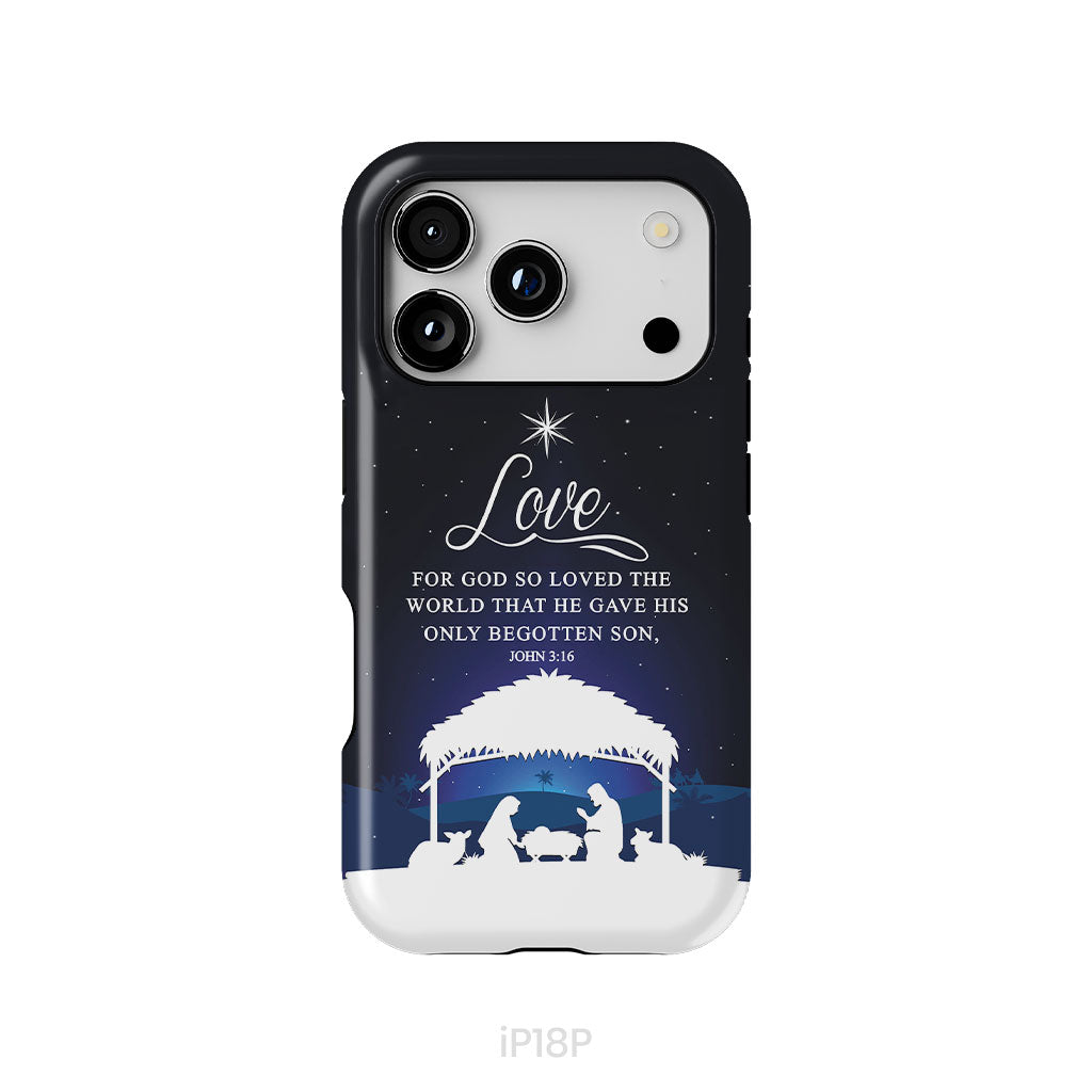 John 3:16 For God so loved the world Christmas phone case