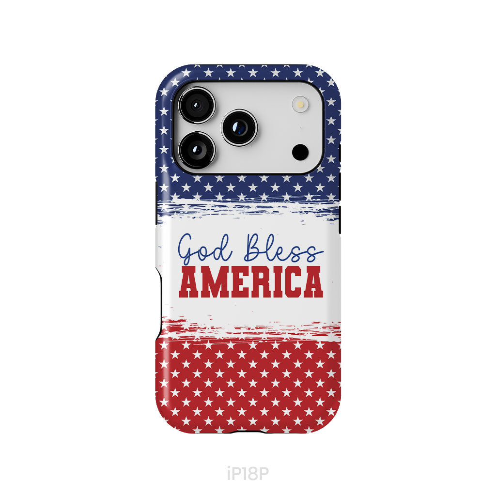 Patriotic Christian phone case: God bless America