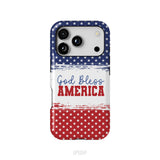 Patriotic Christian phone case: God bless America
