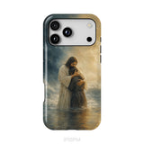 Woman Held by Jesus in the Storm Christian Phone Case
