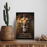 A man of faith canvas, Christian gift with Bible message for Father's Day, birthdays, or milestones.