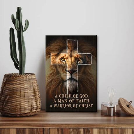 A man of faith canvas, Christian gift with Bible message for Father's Day, birthdays, or milestones.