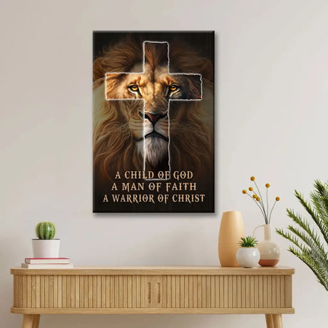 Christian wall art for men, faith-based warrior of Christ canvas gift for husbands, fathers, or sons.