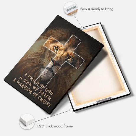 Christian warrior canvas print, ideal religious gift for men of faith—husbands, dads, or sons.