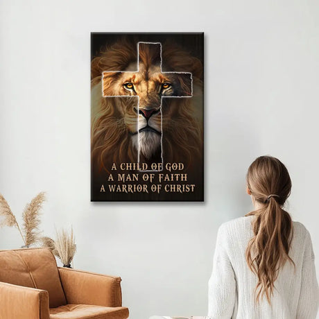 Inspirational Christian wall art with warrior of Christ theme, perfect gift for pastor or father.