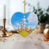 A Lamb Jumps Into Jesus’ Arms Ornament
