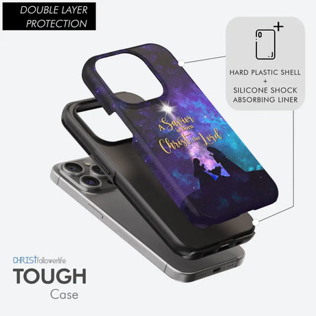 A Savior is born Christ the Lord Christian Christmas phone case