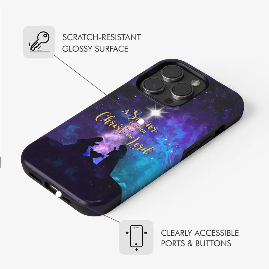 A Savior is born Christ the Lord Christian Christmas phone case