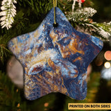 Abstract Painting of Jesus and Lost Lamb Ornament