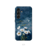 Accept What is Let Go of What Was Daisies and Butterflies Phone Case Samsung Galaxy S25 / Tough Case