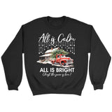 All is calm all is bright Christian Christmas sweatshirt Black / S