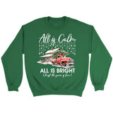 All is calm all is bright Christian Christmas sweatshirt Irish Green / S