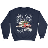 All is calm all is bright Christian Christmas sweatshirt Navy / S