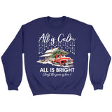 All is calm all is bright Christian Christmas sweatshirt Purple / S