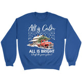 All is calm all is bright Christian Christmas sweatshirt Royal / S