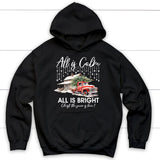 All is calm all is bright hoodie Christian Christmas hoodies Black / S