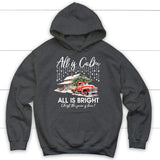 All is calm all is bright hoodie Christian Christmas hoodies Dark Heather / S